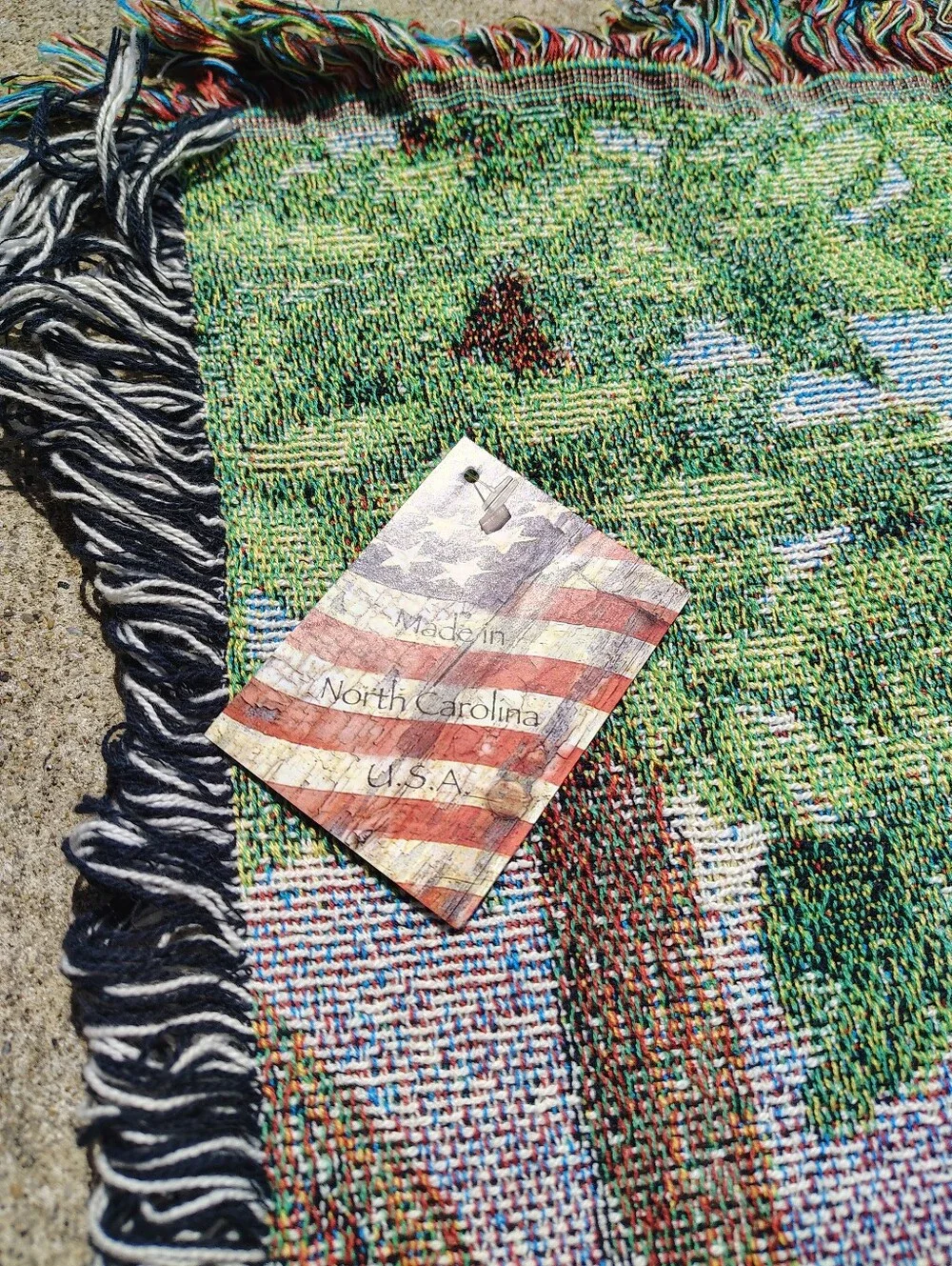 NWT Amazing Grace Tapestry Throw Blanket Church Hymn Christian USA Made Fringe
